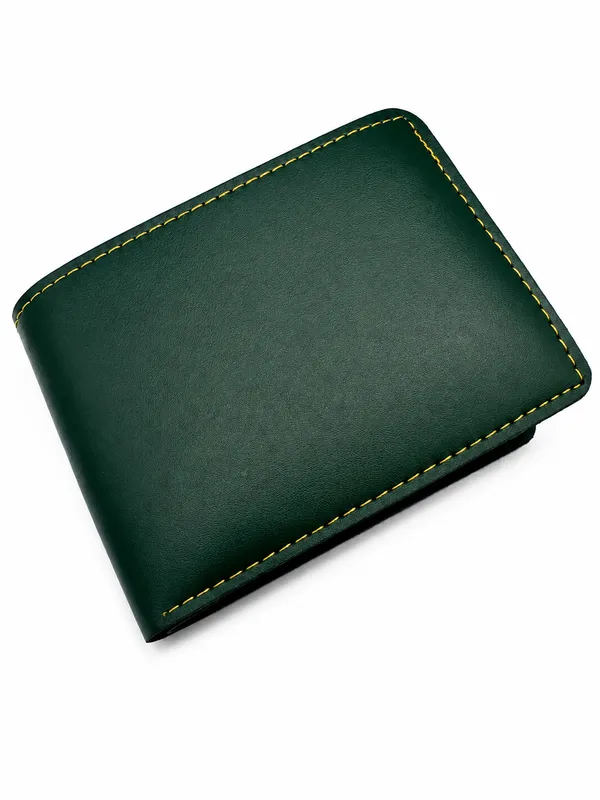 Green_Faux_Leather_Bifold_Wallet_For_Men