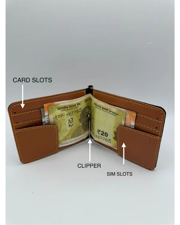 Brown_Faux_Leather_Slim_Bifold_Wallet_For_Men