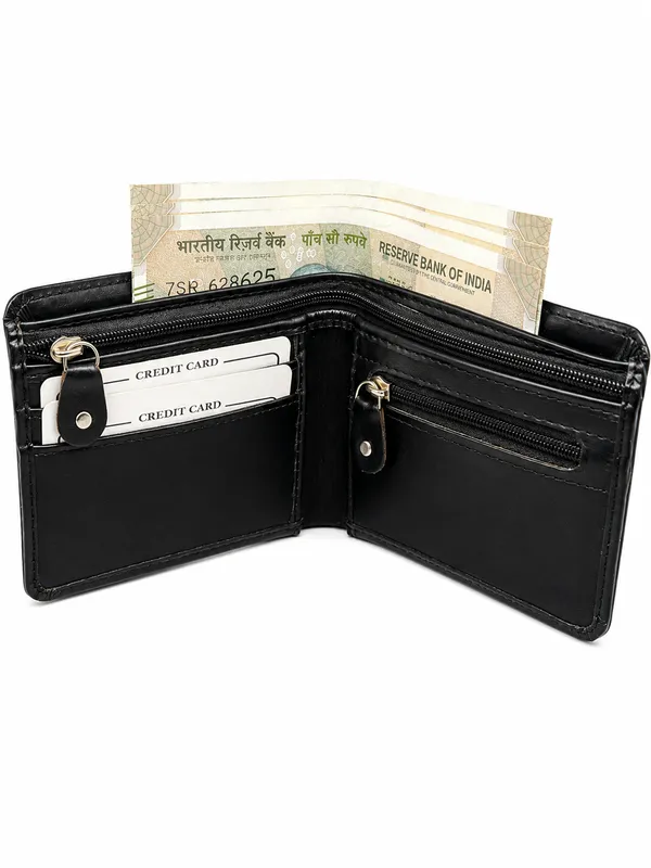 Black_Faux_Leather_Bi-Fold_Wallet_For_Men