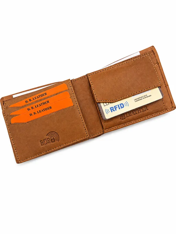 Brown_Faux_Leather_Ribbed_Panel_Bi-Fold_Wallet_For_Men