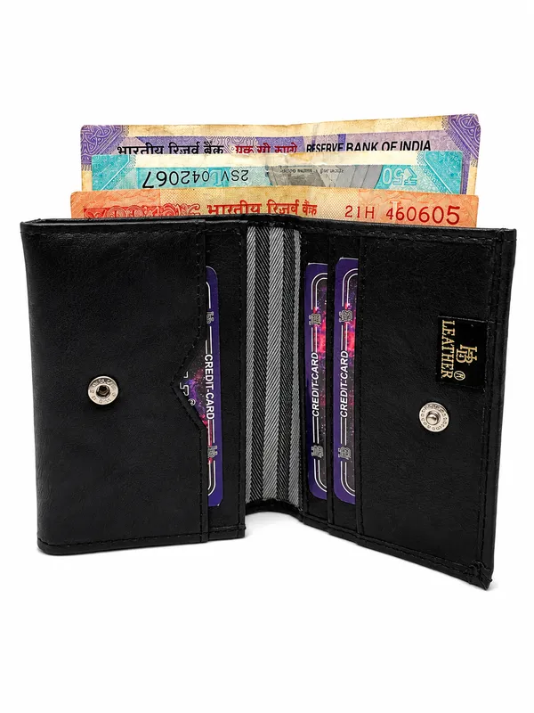 Black_Faux_Leather_Slim_Bi-Fold_Wallet_For_Men