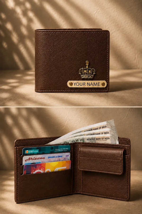 Brown_Faux_Leather_Textured_Bifold_Wallet_For_Men