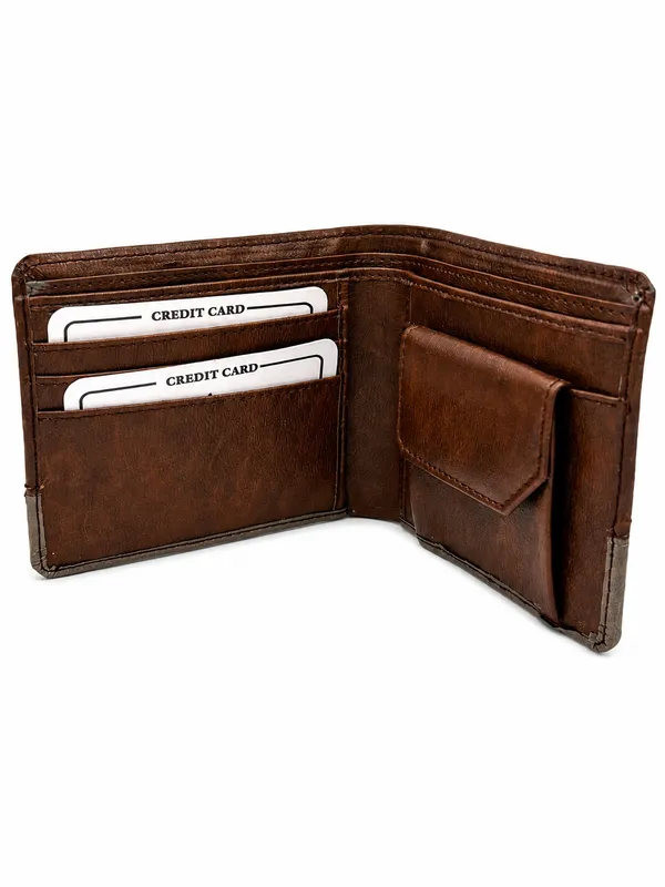 Brown_Faux_Leather_Two-Tone_Bi-Fold_Wallet_For_Men