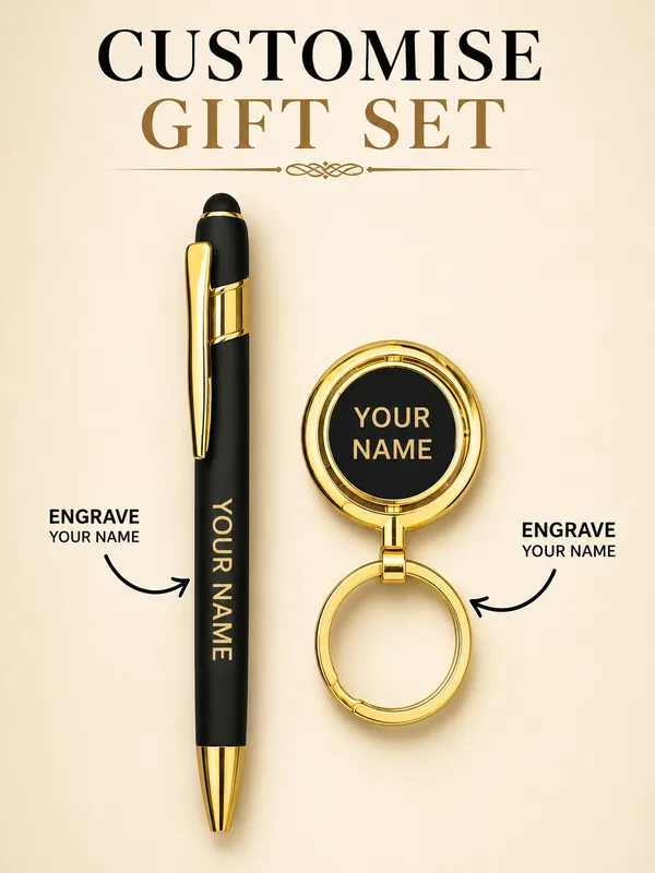 Black_Personalized_Pen_And_Keychain_Gift_Set_Pack_Of_2
