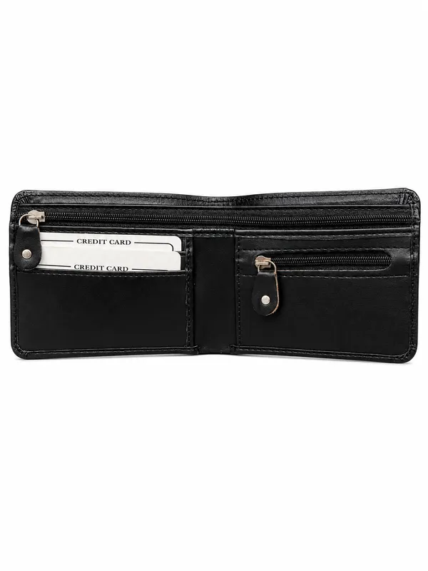Black_Faux_Leather_Textured_Bi-Fold_Wallet_For_Men