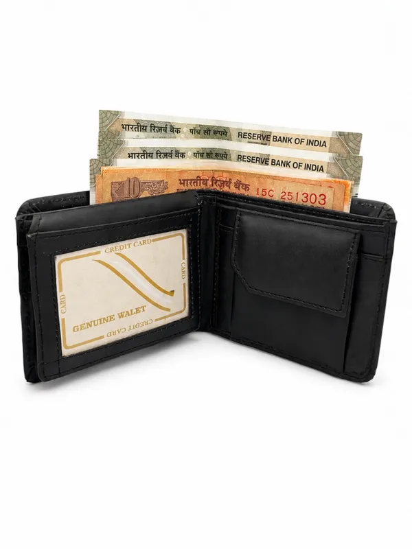 Black_Faux_Leather_Bifold_Wallet_For_Men