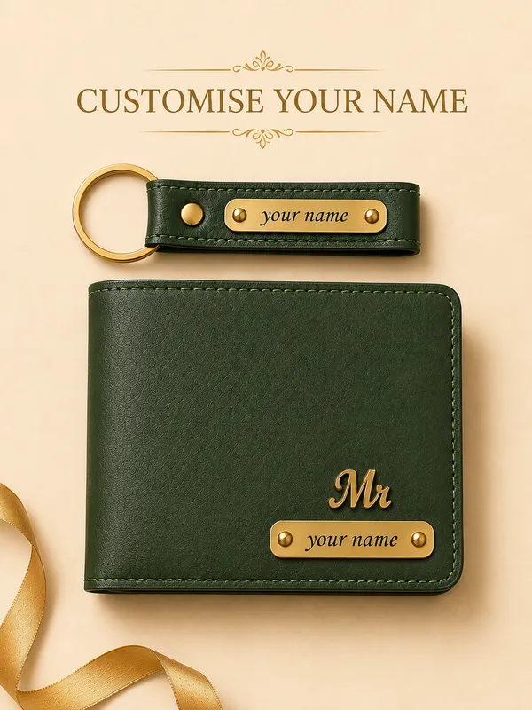 Green_Faux_Leather_Wallet_And_Keychain_Set_For_Men_Pack_Of_2
