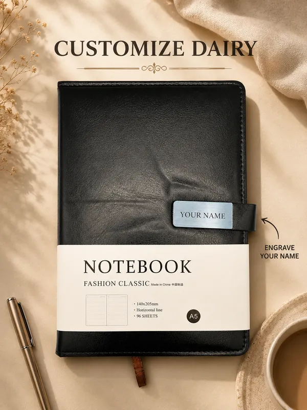 Black_Faux_Leather_Personalized_A5_Notebook