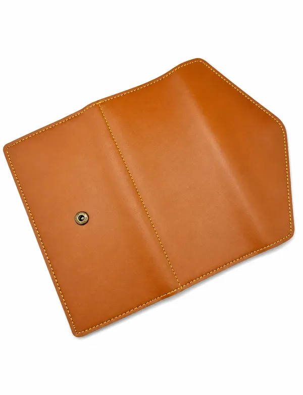 Tan_Faux_Leather_Long_Envelope_Wallet_For_Women