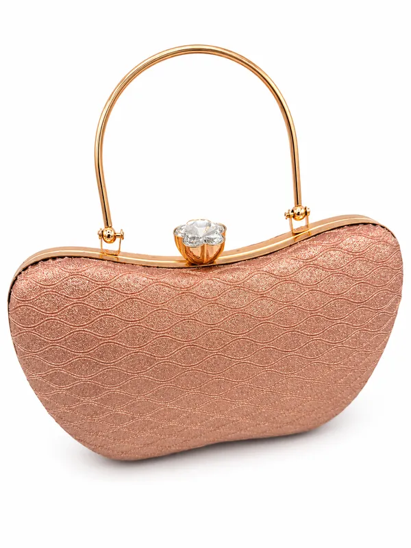 Rose_Gold_Faux_Leather_Structured_Hardcase_Clutch_For_Women