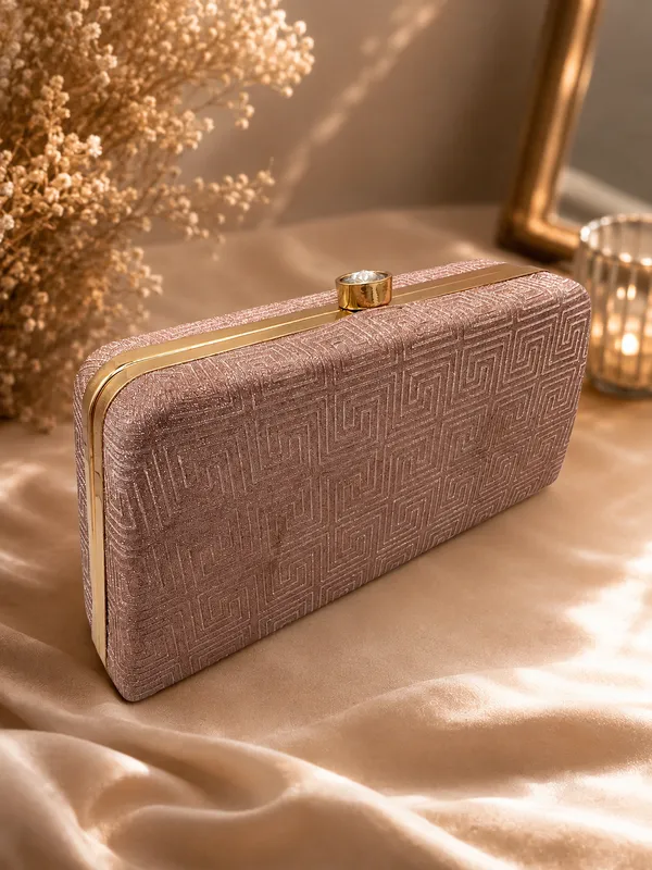 Brown_Faux_Leather_Box_Clutch_For_Women