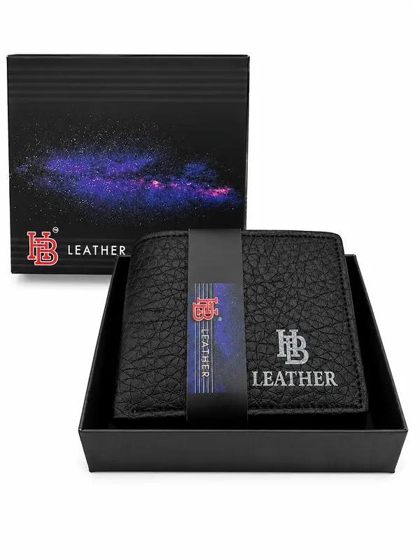Black_Faux_Leather_Embossed_Bifold_Wallet_For_Men