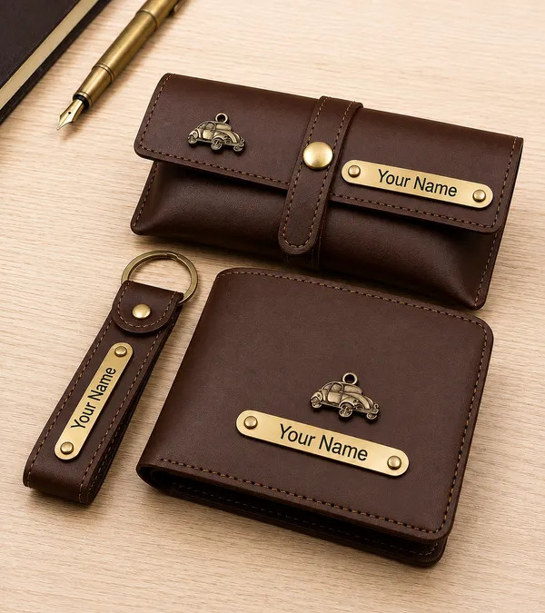 Brown_Faux_Leather_Wallet_And_Keychain_Gift_Set_For_Men_Pack_Of_3