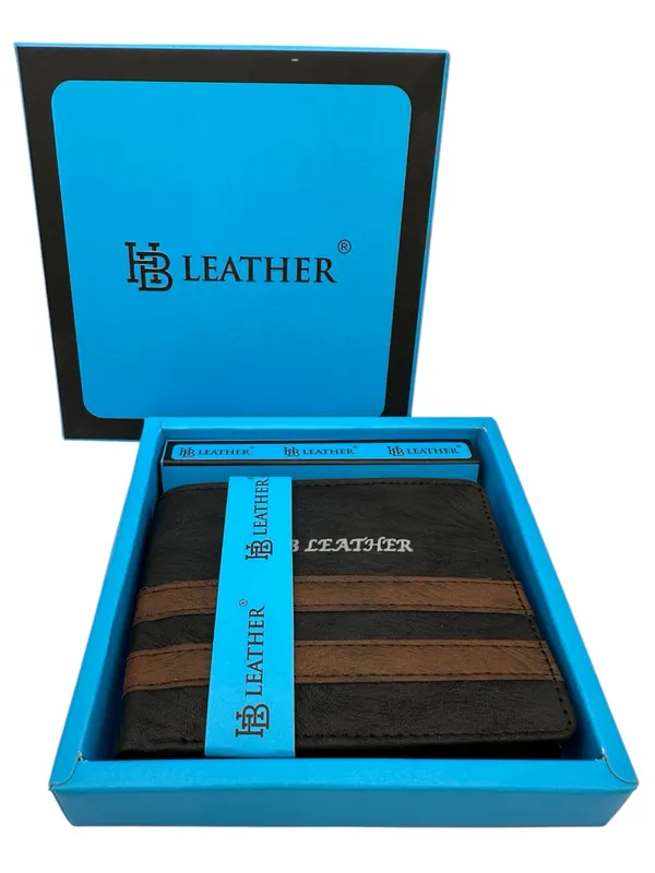 Black_Faux_Leather_Striped_Bifold_Wallet_For_Men