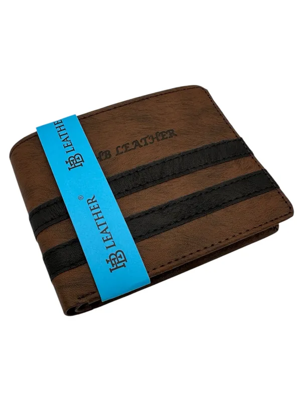 Brown_Faux_Leather_Two-Tone_Bifold_Wallet_For_Men
