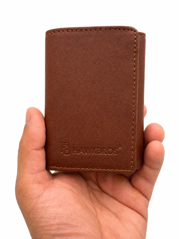 Brown_Faux_Leather_Textured_Zip_Around_Wallet_For_Men