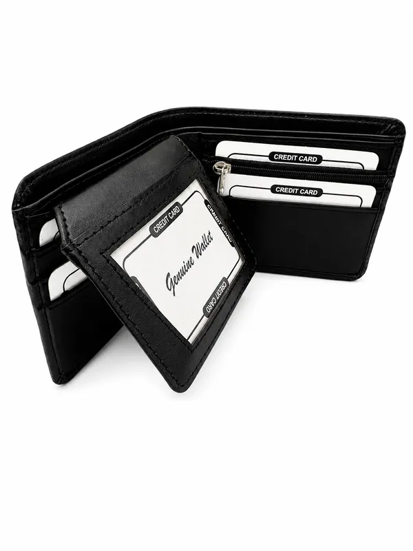Black_Faux_Leather_Bifold_Wallet_For_Men