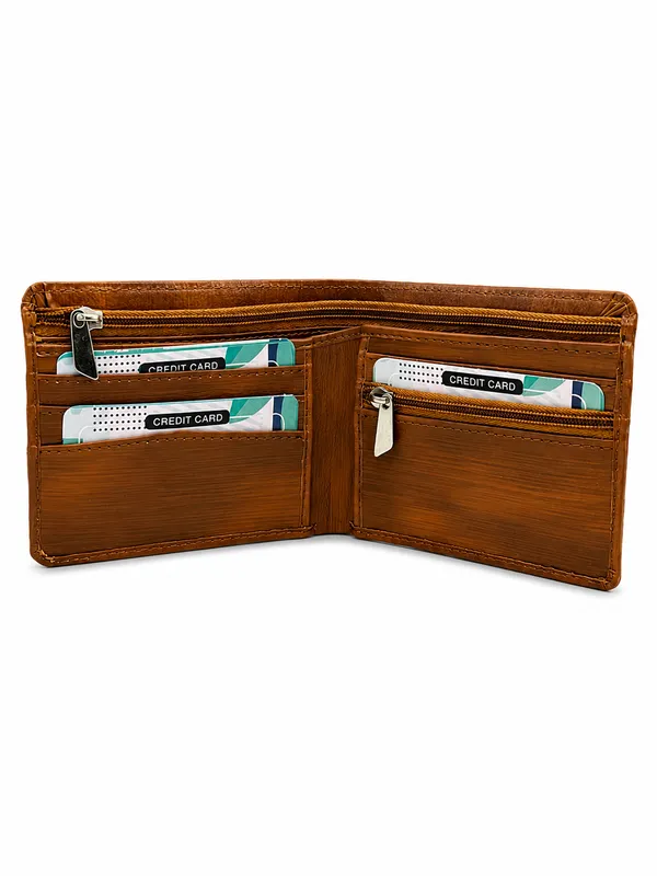Brown_Faux_Leather_Textured_Bifold_Wallet_For_Men