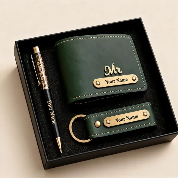 Green_Faux_Leather_Wallet_Pen_And_Keychain_Gift_Set_For_Men_Pack_Of_3