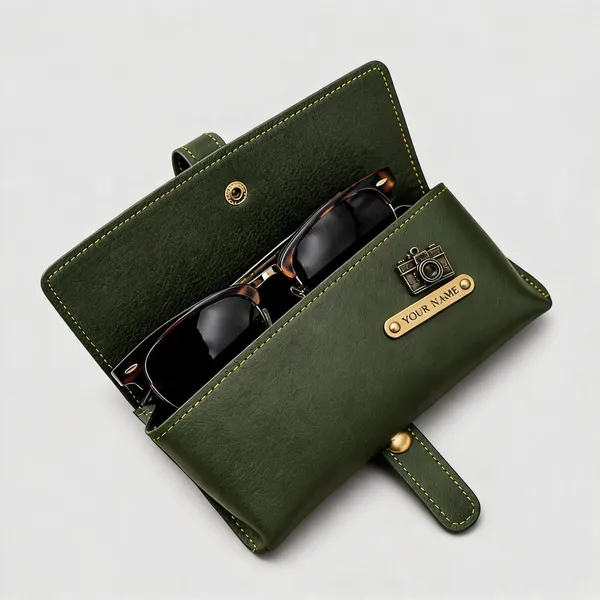 Green_Faux_Leather_Snap_Closure_Eyeglasses_Case_For_Men