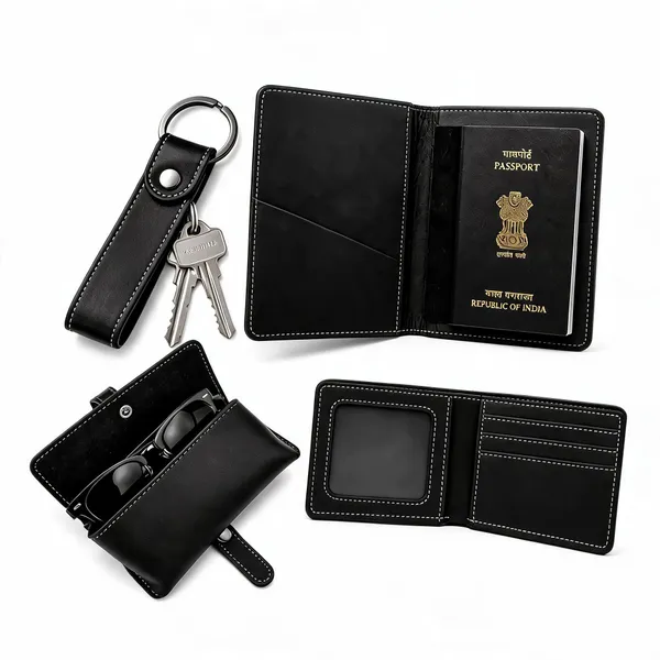 Black_Faux_Leather_Travel_Accessory_Set_For_Men_Pack_Of_4