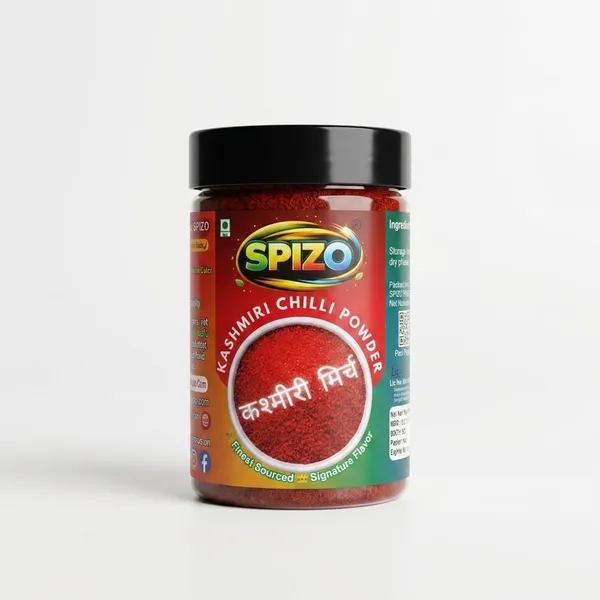 Spizo_Kashmiri_Lal_Mirch_Powder_100%_Pure_Natural_No_Artificial_Color_Deep_Red_Colour_Mild_Heat_Fresh_Ground_No_Preservatives