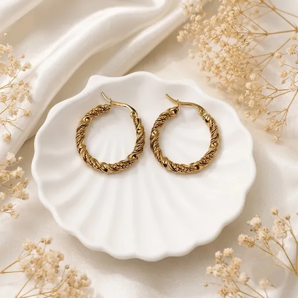 Rose_Gold_Stainless_Steel_Twisted_Luxe_Hoop_Earring_For_Women