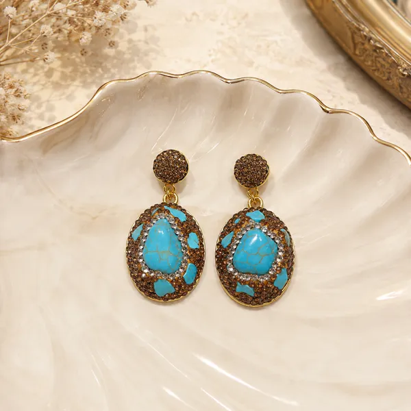 Turquoise_Natural_Stone_Drop_Earring_For_Women