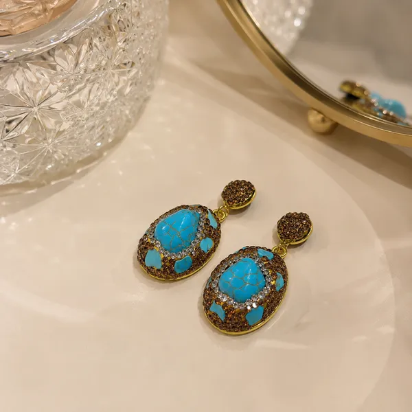 Turquoise_Natural_Stone_Drop_Earring_For_Women