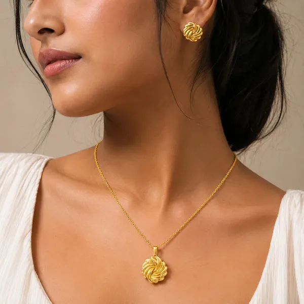 Golden_Stainless_Steel_Swirl_Pendant_Set_For_Women