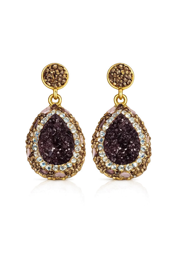 Deep_Plum_Natural_Stone_Earring_Drop_Earring_For_Women