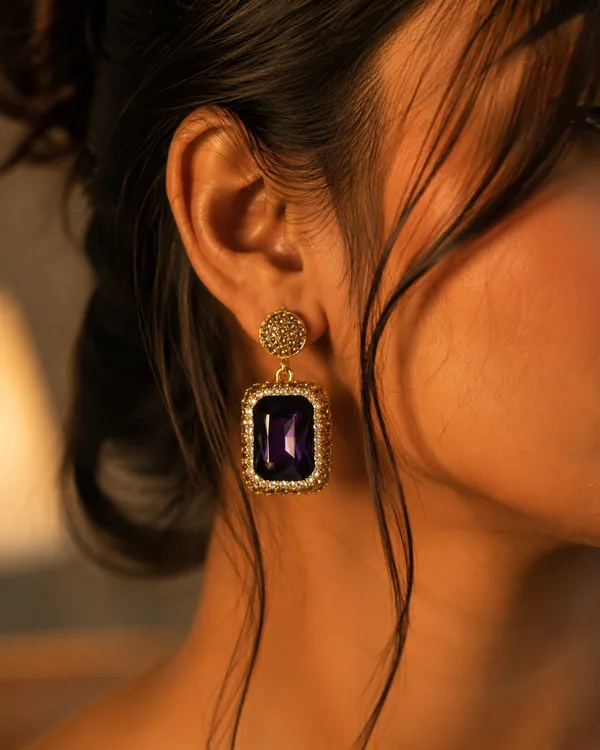 Deep_Purple_Druzy_Stone_Drop_Earring_For_Women