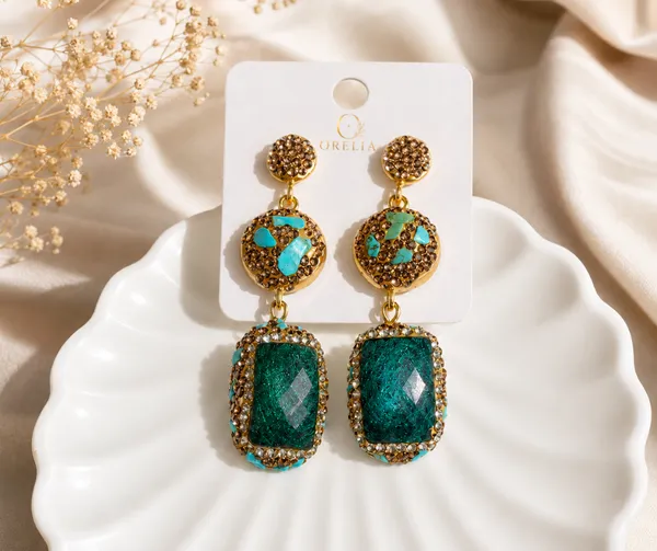 Emerald_Green_Natural_Stone_Drop_Earring_For_Women