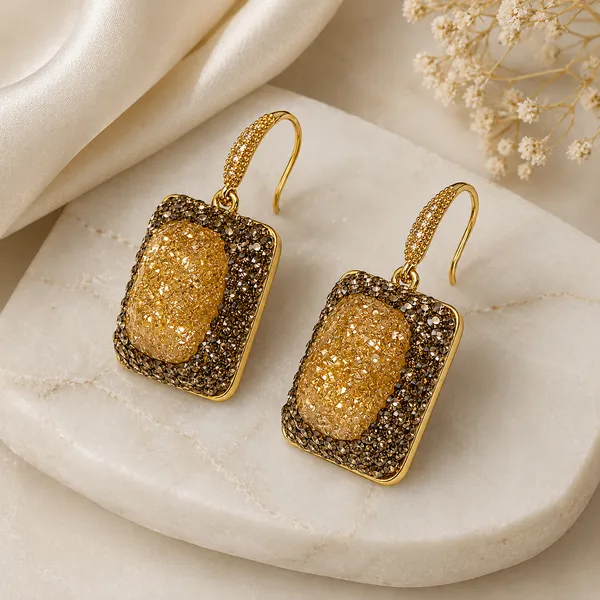 Golden_Druzy_Stone_Drop_Jewellery_For_Women