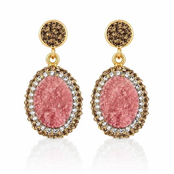 Pale_Pink_Druzy_Stone_Drop_Earring_For_Women
