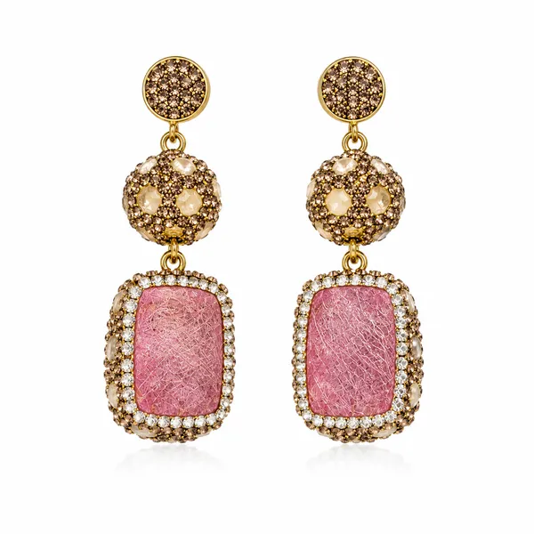 Pink_Druzy_Stone_Drop_Earring_For_Women