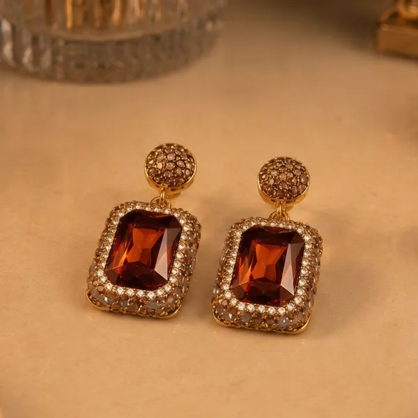 Red_Druzy_Stone_Burgundy_Drop_Earring_For_Women