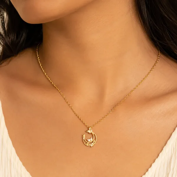 Golden_Stainless_Steel_Butterfly_Pendant_For_Women