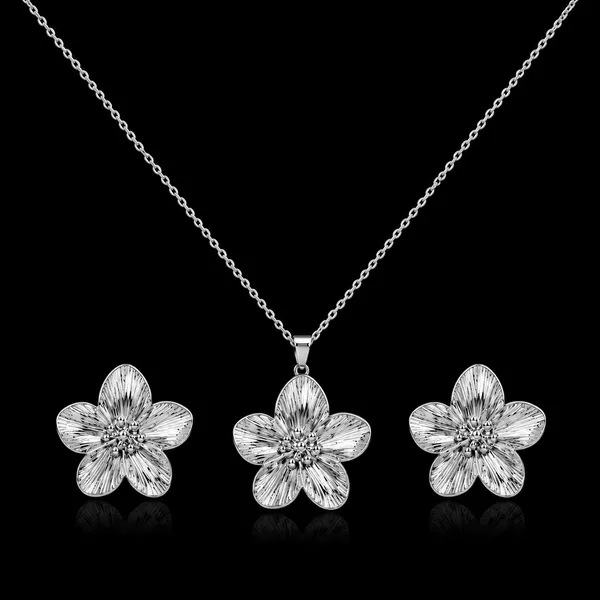 Golden_Stainless_Steel_Flora_Necklace_Earring_Set_For_Women