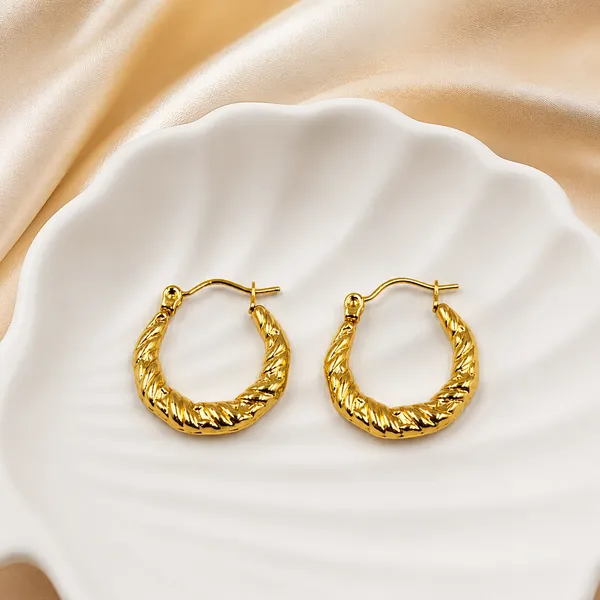 Golden_Stainless_Steel_Bold_Twisted_Hoop_Earring_For_Women