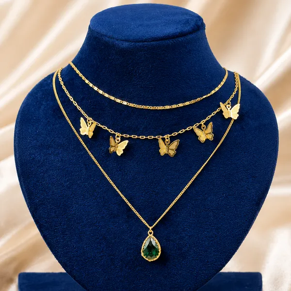 Golden_Stainless_Steel_Butterfly_Necklace_For_Women