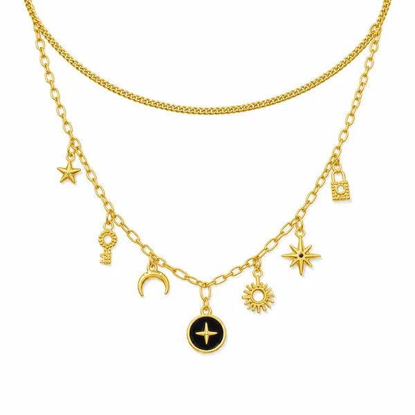 Golden_Stainless_Steel_Celestia_Charm_Necklace_For_Women