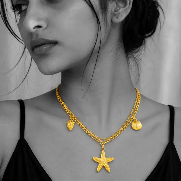 Golden_Stainless_Steel_Coastal_Charm_Layered_Necklace_For_Women