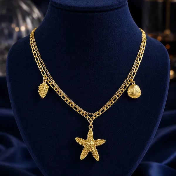 Golden_Stainless_Steel_Coastal_Charm_Layered_Necklace_For_Women