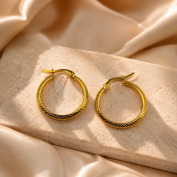 Golden_Stainless_Steel_Everyday_Hoop_Earring_For_Women