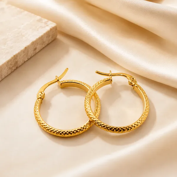Golden_Stainless_Steel_Everyday_Hoop_Earring_For_Women