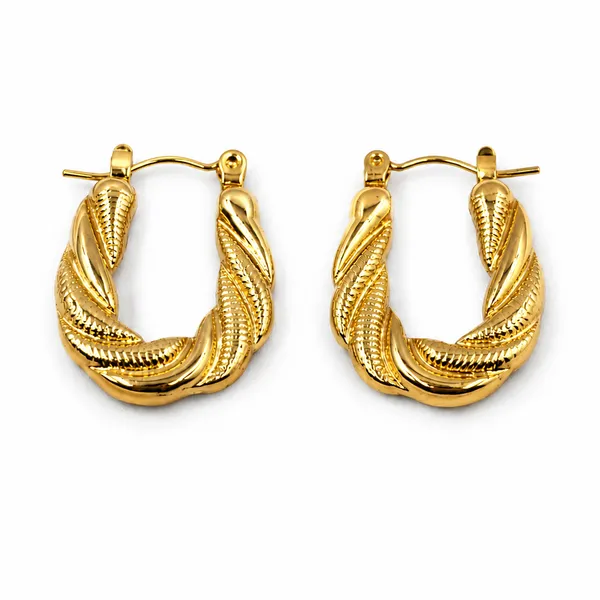 Golden_Stainless_Steel_18K_Gold_Plated_Chunky_Twist_Hoop_Earring_For_Women