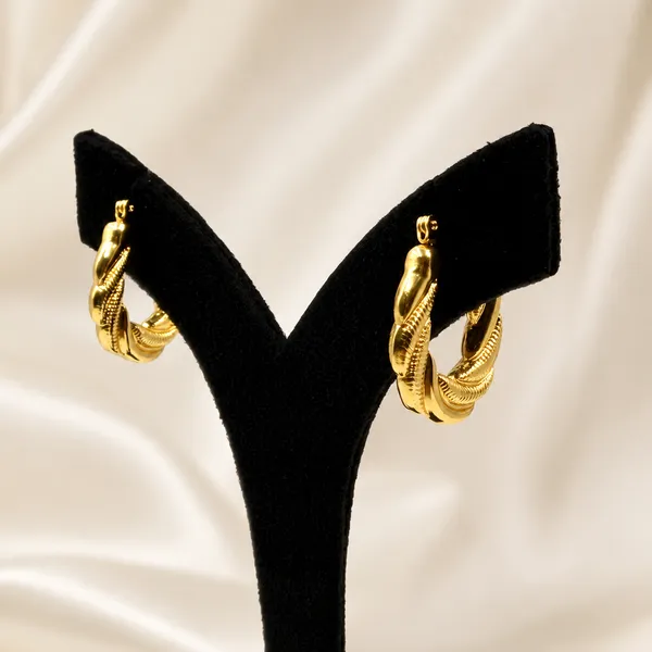 Golden_Stainless_Steel_18K_Gold_Plated_Chunky_Twist_Hoop_Earring_For_Women