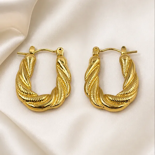 Golden_Stainless_Steel_18K_Gold_Plated_Chunky_Twist_Hoop_Earring_For_Women