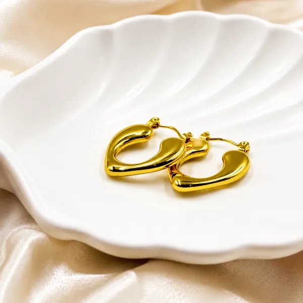 Golden_Stainless_Steel_18K_Gold_Plated_Liquid_Gold_Hoop_Earring_For_Women